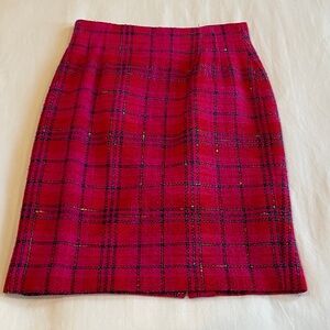 Jones New York Red Plaid Pencil Skirt, Size 6, Made in USA